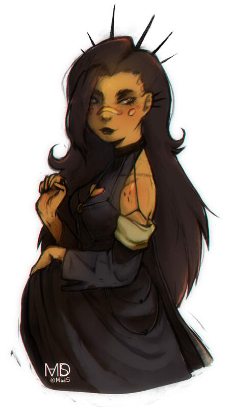 Colored Sketch Halfbody 55€